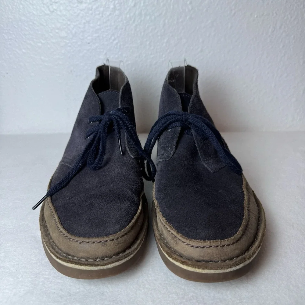 Clarks Bushacre Rand Chukka Boots Mens‎ 9 Suede Leather Gray Taupe Ankle Shoes